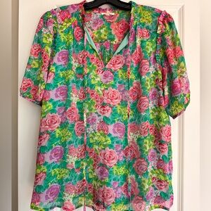 Women’s Top/ Jodifl/ multi colored/ short sleeve / perfect for summer